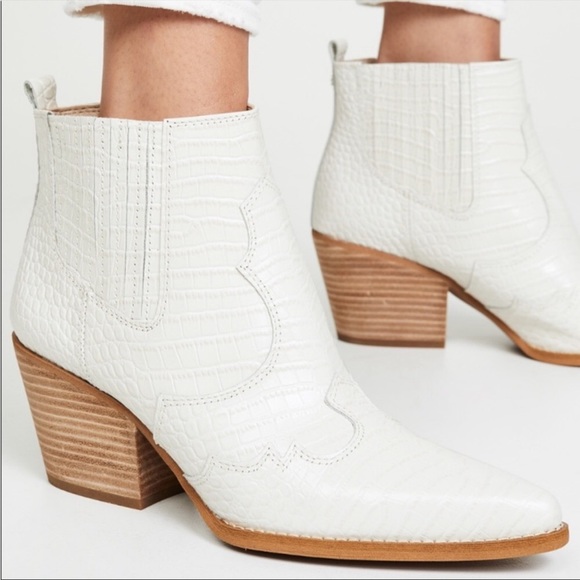 Sam Edelman Shoes - SAM EDELMAN WINONA CROC WESTERN BOOTS 8 IVORY